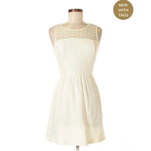 NWT!Monteau Ivory Lace Back Dress